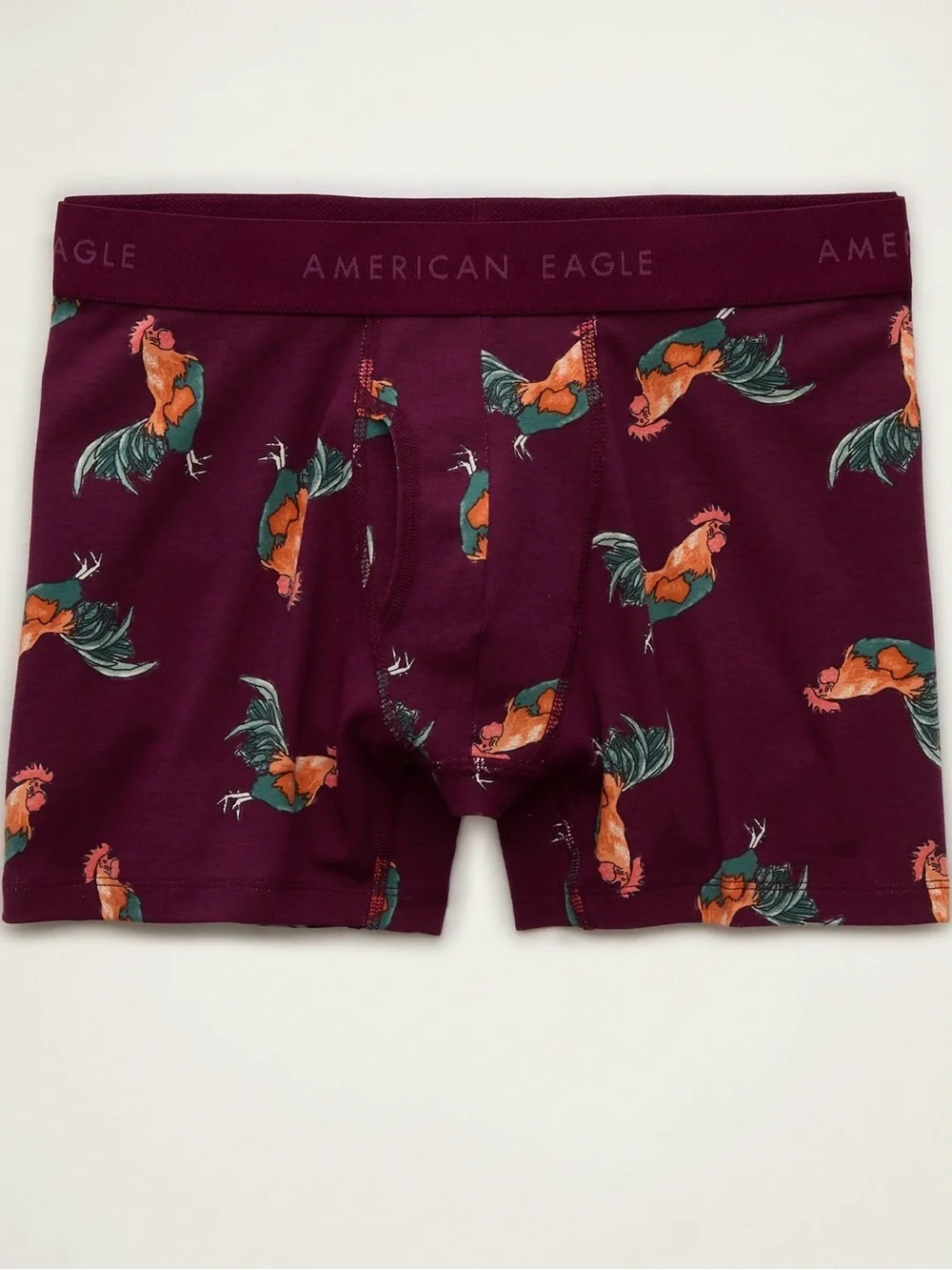 American Eagle Outfitters Men’s Maroon Rooster Print Boxer Briefs NWT L
